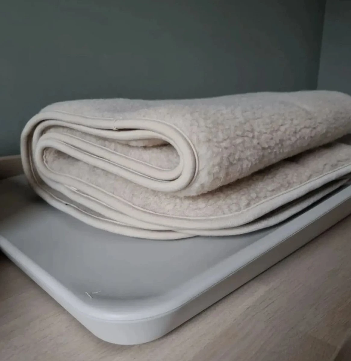 WOLLIES Amsterdam Ledikant Deken - Amandel - Merino Wol - 95 X 135 Cm - Afbeelding 7