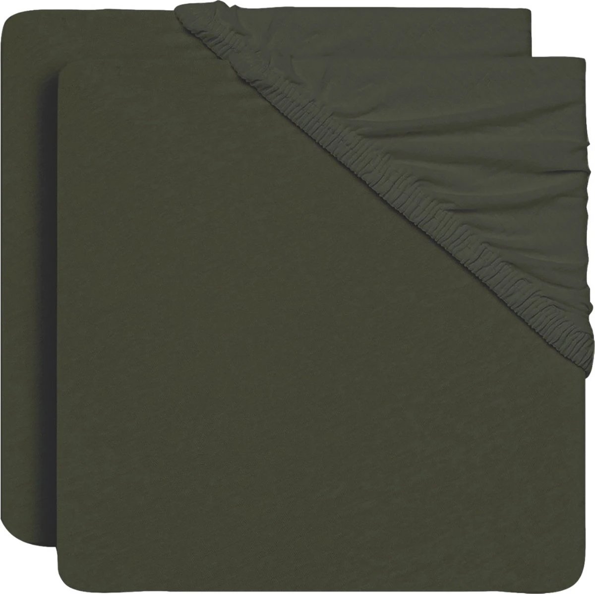 Jollein Baby Hoeslaken Jersey 60x120cm - Leaf Green - 2 Stuks