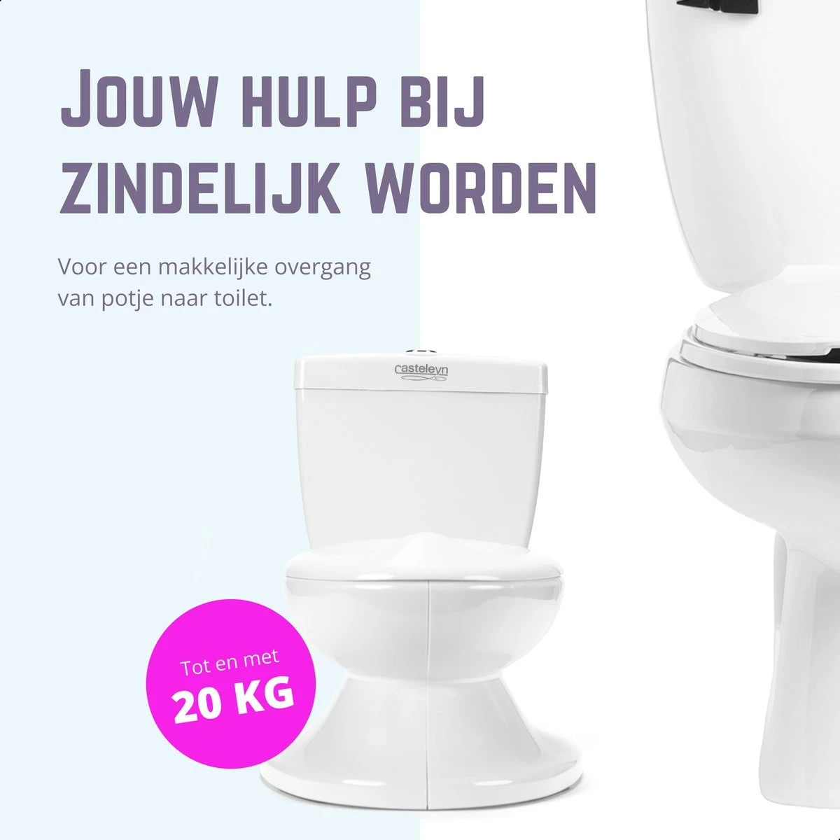Casteleyn - Plaspotje - WC Potje - Toilet Trainer - Kinder Toilet - Met Geluid - Tot 21KG - Wit - Afbeelding 11