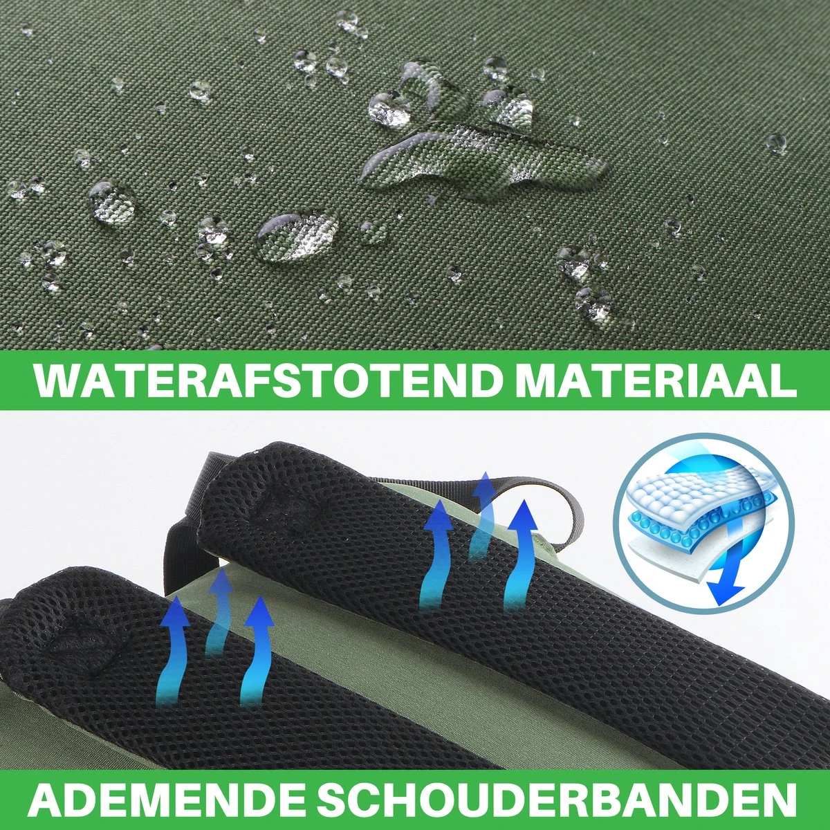 Brisby Slijtvaste Luiertas – Verzorgingstas – Met Buggymontage - Groen - Afbeelding 3