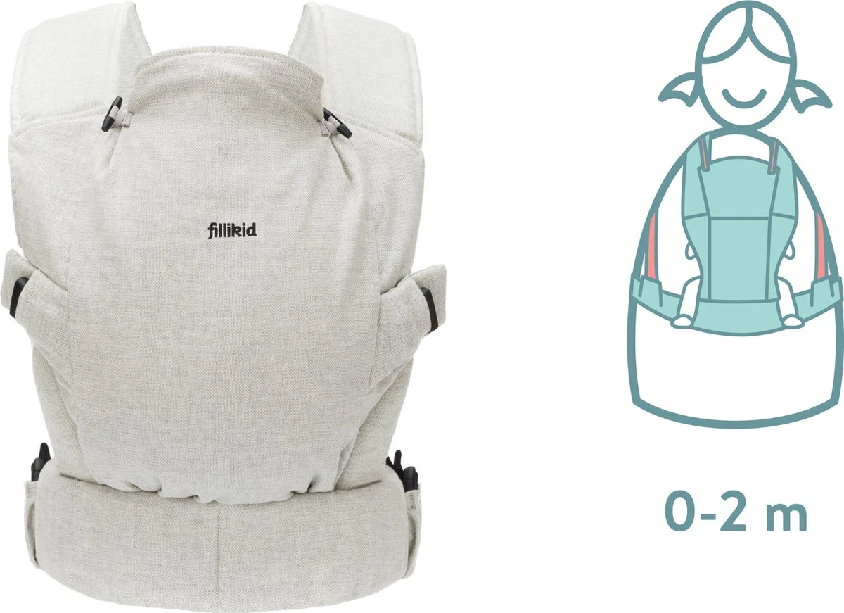Fillikid Premium Draagzak - 2 In 1 - Ergonomisch - EU Gecertificeerd - Natural Sand - Ontworpen Met Draagconsulent - Afbeelding 14