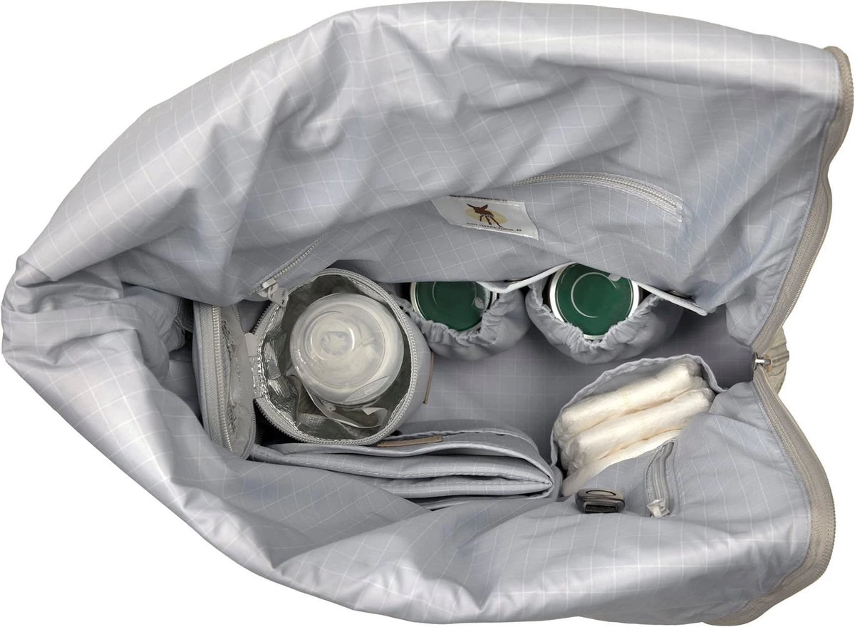 LÄSSIG Luiertas Rolltop Backpack Rugzak Incl Verschoningsmatje Choco Mélange Limited Edition - Afbeelding 3