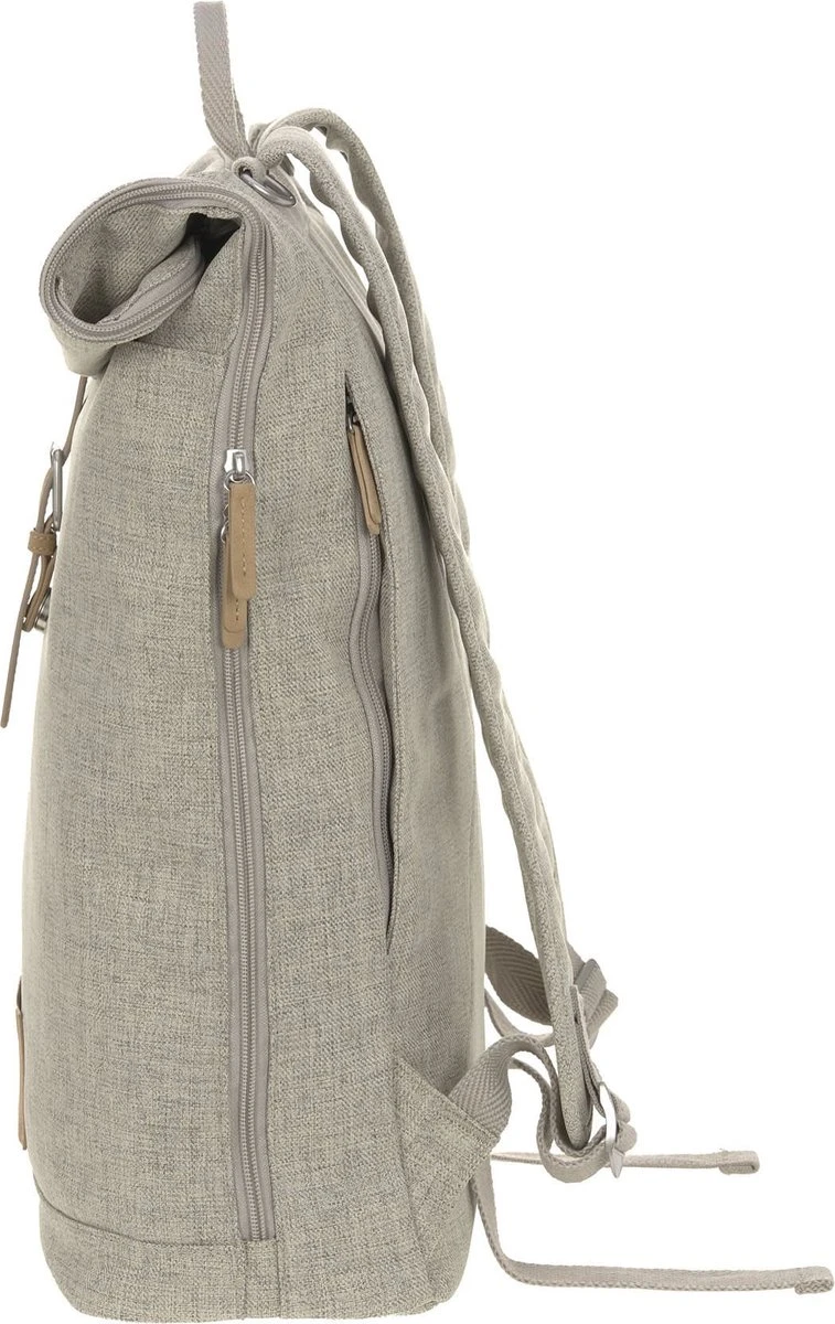 LÄSSIG Luiertas Rolltop Backpack Rugzak Incl Verschoningsmatje Choco Mélange Limited Edition - Afbeelding 2