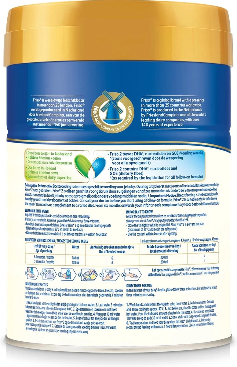 Friso 2 Babyvoeding - Opvolgmelk - 6 Tot 10 Maanden - 800g - Blik - Afbeelding 9