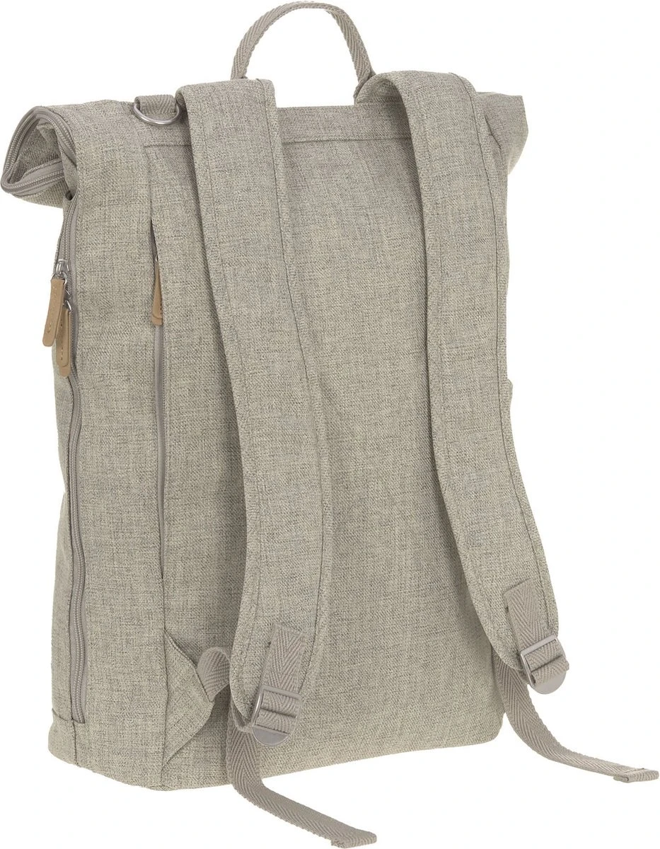 LÄSSIG Luiertas Rolltop Backpack Rugzak Incl Verschoningsmatje Choco Mélange Limited Edition - Afbeelding 7